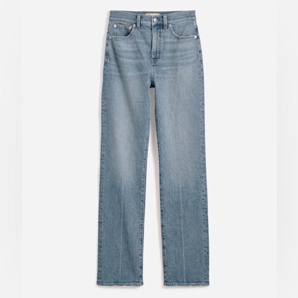 Madewell the '90s straight jean in rondell wash creased